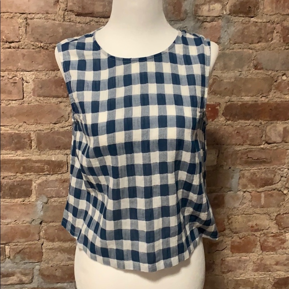Current Elliot Blue/White Gingham Check Tank